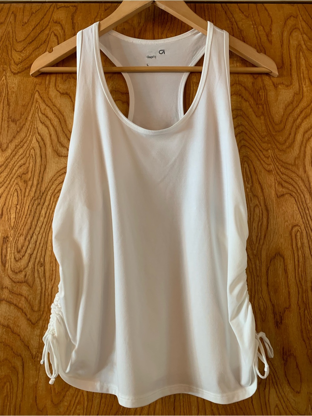 GAP FIT White Racerback Tank with Ruching